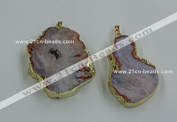 CGP3440 30*45mm - 45*55mm freeform south red agate pendants