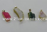 CGP3456 15*25mm - 18*38mm freeform druzy agate pendants