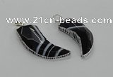 CGP3458 16*30mm - 18*40mm horn black agate pendants