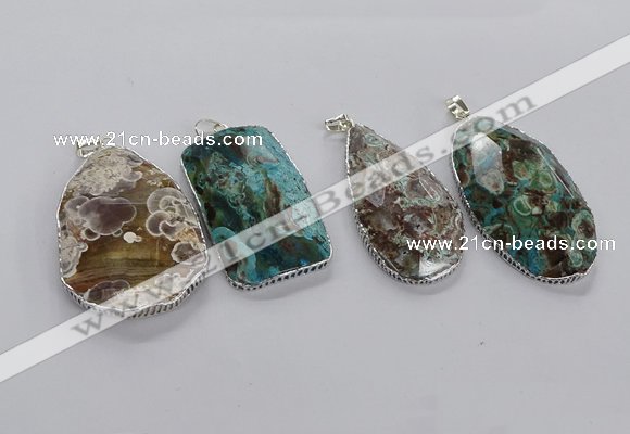 CGP3465 30*40mm - 35*55mm freeform ocean agate pendants