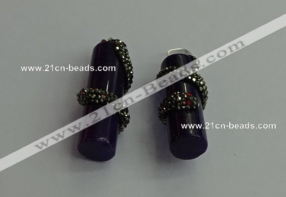 CGP349 12*40mm tube agate gemstone pendants wholesale