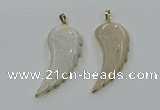 CGP3491 22*45mm - 25*50mm wing-shaped fossil coral pendants