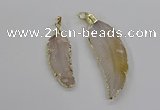 CGP3513 20*45mm - 25*65mm wing-shaped agate pendants