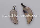 CGP3514 20*45mm - 25*65mm wing-shaped agate pendants