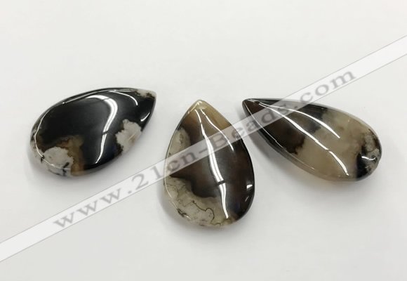 CGP3521 30*45mm - 32*50mm flat teardrop sakura agate slab pendants