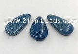 CGP3546 22*45mm - 25*50mm flat teardrop chrysanthemum agate slab pendants