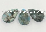 CGP3560 30*50mm - 35*55mm flat teardrop ocean agate slab pendants