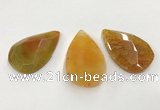 CGP3563 35*55mm faceted flat teardrop agate pendants wholesale