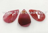 CGP3565 35*55mm faceted flat teardrop agate pendants wholesale