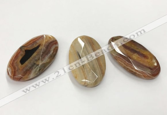 CGP3568 32*50mm faceted oval agate pendants wholesale