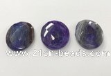 CGP3576 40*50mm faceted oval agate pendants wholesale