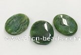 CGP3578 40*50mm faceted oval agate pendants wholesale