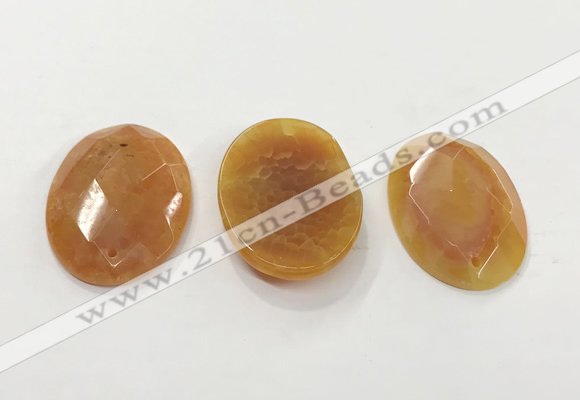 CGP3581 32*45mm faceted oval agate pendants wholesale