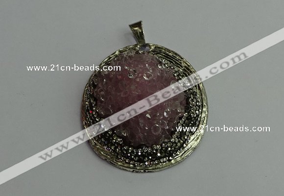 CGP359 35*55mm freeform crystal glass pendants wholesale
