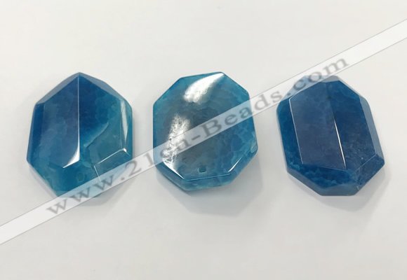 CGP3592 32*42mm faceted octagonal agate pendants wholesale