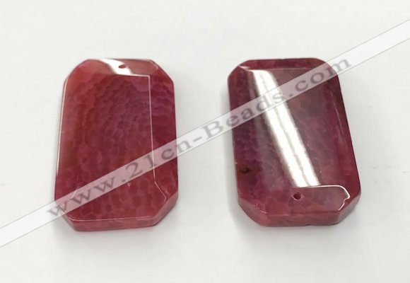 CGP3598 35*55mm faceted octagonal agate pendants wholesale