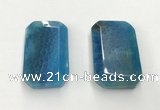 CGP3599 35*55mm faceted octagonal agate pendants wholesale