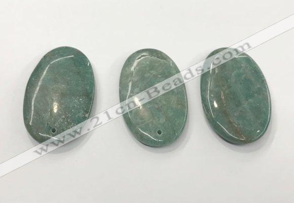 CGP3614 35*60mm oval amazonite gemstone pendants wholesale