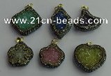 CGP372 25*30mm - 30*35mm freeform crystal glass pendants