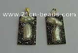 CGP383 20*40mm rectangle pearl pendants wholesale