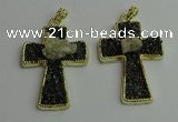 CGP403 40*60mm cross gemstone pendants wholesale