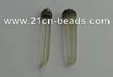 CGP407 10*55mm - 15*65mm sticks white crystal pendants wholesale