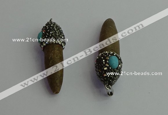 CGP409 10*45mm - 15*50mm bullet sea urchin shell pendants