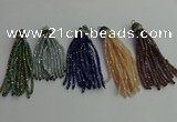 CGP430 2*3mm faceted rondelle handmade chinese crystal tassel pendants