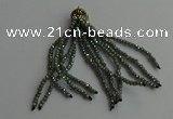 CGP438 2*3mm faceted rondelle handmade chinese crystal tassel pendants