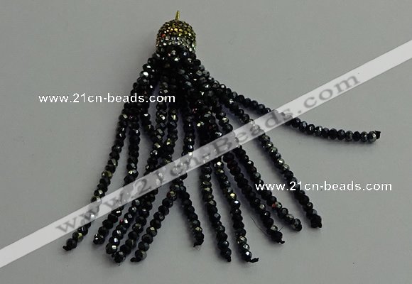 CGP448 2*3mm faceted rondelle handmade chinese crystal tassel pendants