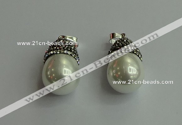 CGP455 15*25mm - 15*30mm teardrop pearl shell pendants wholesale