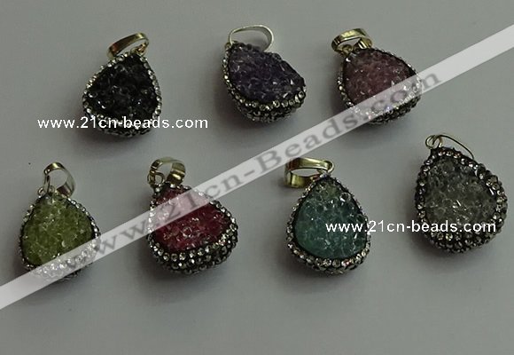 CGP476 15*20mm teardrop crystal glass pendants wholesale