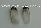 CGP488 15*35mm - 18*45mm nugget white crystal pendants wholesale