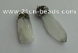 CGP489 15*35mm - 18*45mm nugget white crystal pendants wholesale