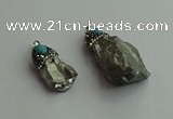 CGP497 15*30mm - 25*40mm nugget plated quartz pendants wholesale