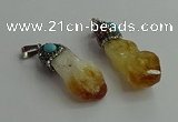 CGP502 15*35mm - 18*45mm nugget citrine pendants wholesale