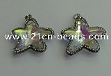 CGP505 35*35mm star crystal glass pendants wholesale