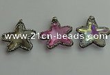 CGP509 35*35mm star crystal glass pendants wholesale