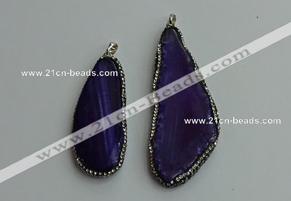 CGP534 25*50mm - 35*65mm freeform agate pendants wholesale