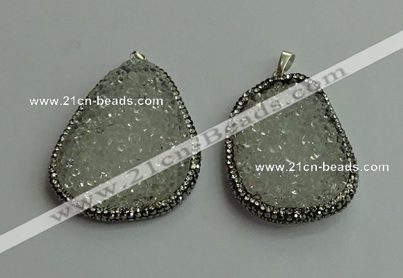 CGP568 30*45mm - 40*50mm freeform crystal glass pendants wholesale