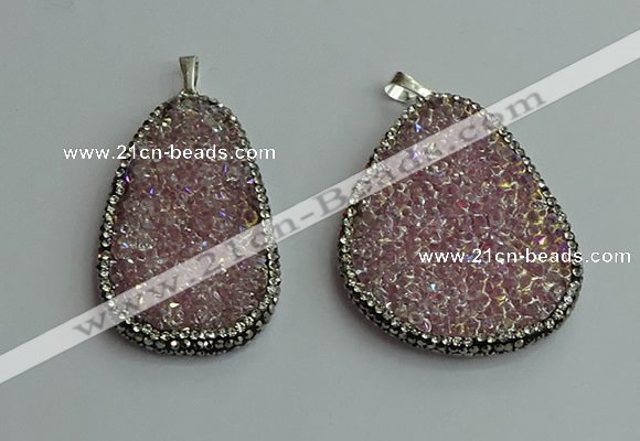 CGP572 30*45mm - 40*50mm freeform crystal glass pendants wholesale