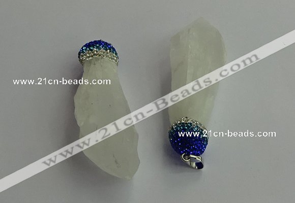 CGP604 18*55mm - 20*60mm nuggets white crystal pendants