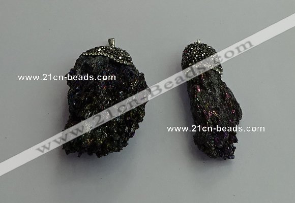 CGP606 22*50mm - 35*60mm nuggets gemstone pendants wholesale