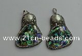 CGP612 35*55mm freeform abalone shell & shell pearl pendants