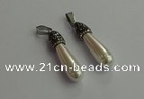 CGP618 10*40mm teardrop shell pearl pendants wholesale