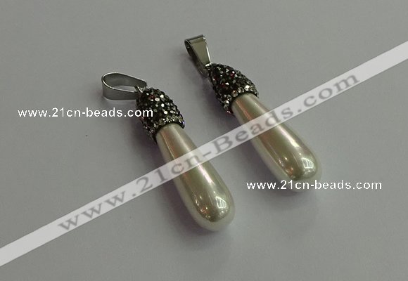 CGP618 10*40mm teardrop shell pearl pendants wholesale