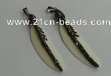 CGP650 18*75mm feather bone pendants wholesale