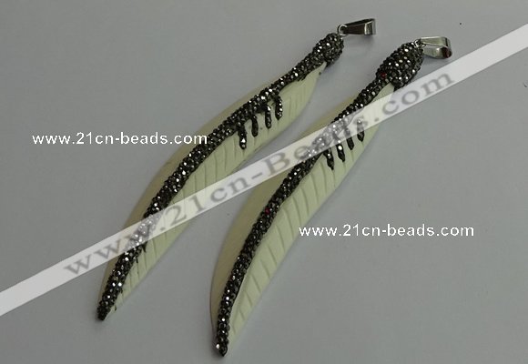 CGP655 18*95mm feather bone pendants wholesale