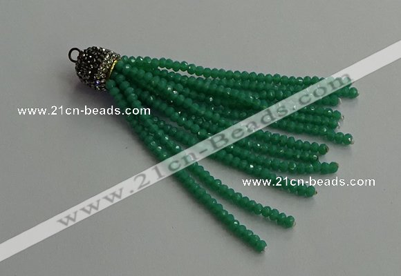 CGP670 2*3mm faceted rondelle handmade chinese crystal tassel pendants