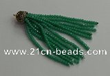 CGP671 2*3mm faceted rondelle handmade chinese crystal tassel pendants